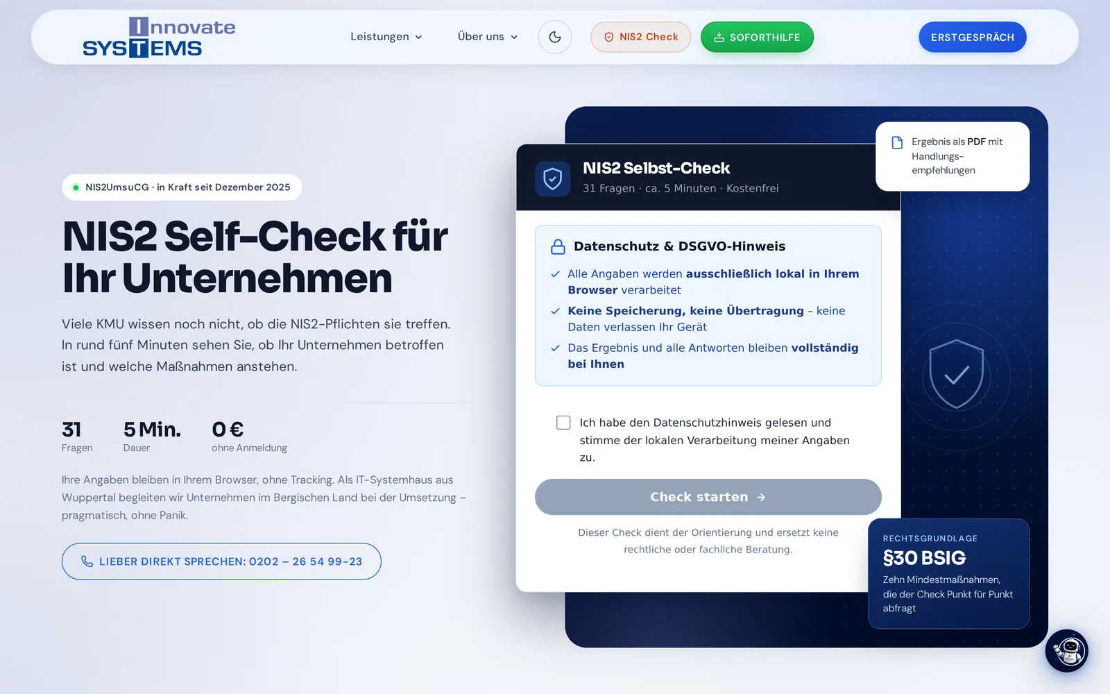 NIS2 Self-Check mit 31 Fragen